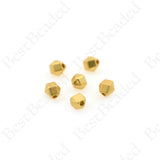 Cut Brass Spacer Beads,Faceted Matte Gold Slider Bead 6x5mm