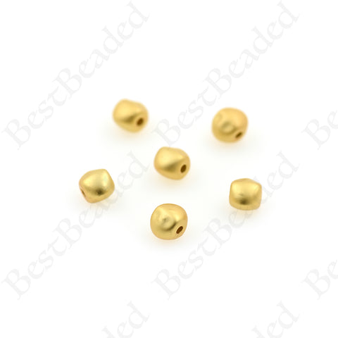 Gold Plated Spacer Beads,Hammered Nugget Beads 7x5mm