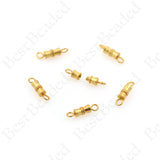Matte Gold Screw Clasps,Brass Tube Spacer Clasp 16x4mm