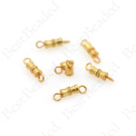 Matte Gold Screw Clasps,Brass Tube Spacer Clasp 16x4mm