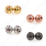 Basketball Spacer Charms,Brass Round Ball Beads 9mm