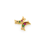 Minimalist Moon Zircon Connector-Jewelry Making Accessories   19x10.8mm
