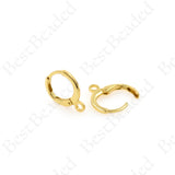 Brass Leverback Earrings,Gold Plated Huggie Earring Hoops 12x15mm