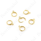 Brass Leverback Earrings,Gold Plated Huggie Earring Hoops 12x15mm