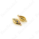 Rainbow Cowrie Shell Charms,Gold Plated Sea Shell Connector Spacers 17x8mm