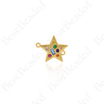 Colorful Star Pendant Charm,Pave Cubic Star Connector Links 18x15mm
