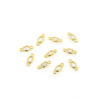 Minimalist Oval Zircon Connector-Jewelry Making Accessories   10x4mm
