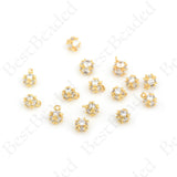 Tiny Cube Pendant,Pave CZ Stone Earring Charms 4.5MM
