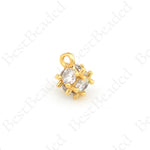 Tiny Cube Pendant,Pave CZ Stone Earring Charms 4.5MM