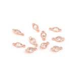 Delicate Peach-Shaped Zircon Connector-Jewelry Making Accessories   12x5.5mm