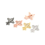 Delicate Micro-Pavé Aircraft Connector-Jewelry Making Accessories   16x12mm