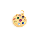 Exquisite Round Colorful Zircon Pendant-Jewelry Making Accessories   16mm