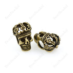 Large Hole King Crown Skull Beads,EDC Lanyard Keychain Accessories 13x20mm
