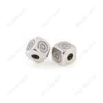 Cube Spacer Beads,Pave CZ @ Symbol Shape Dice Charms,for DIY Jewelry Making Accessory 9x9mm