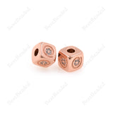 Cube Spacer Beads,Pave CZ @ Symbol Shape Dice Charms,for DIY Jewelry Making Accessory 9x9mm