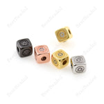 Cube Spacer Beads,Pave CZ @ Symbol Shape Dice Charms,for DIY Jewelry Making Accessory 9x9mm