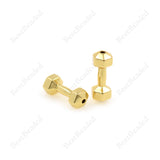 Shiny Dumbbell Connector Links,Brass Barbell Spacer Beads for Sport Jewelry Making 20x8mm