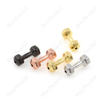 Shiny Dumbbell Connector Links,Brass Barbell Spacer Beads for Sport Jewelry Making 20x8mm