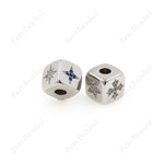 North Star Spacer Beads,Cube Dice Shape Charms,Cubic Zirconia Jewelry Findings 9x9mm