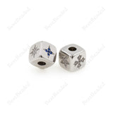 North Star Spacer Beads,Cube Dice Shape Charms,Cubic Zirconia Jewelry Findings 9x9mm