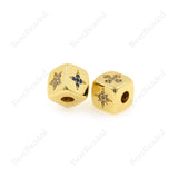 North Star Spacer Beads,Cube Dice Shape Charms,Cubic Zirconia Jewelry Findings 9x9mm