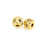 Exquisite Micro-Pavé Polaris Square Beads-Jewelry Making Accessories   9x9mm