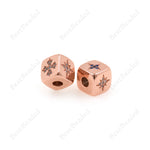 North Star Spacer Beads,Cube Dice Shape Charms,Cubic Zirconia Jewelry Findings 9x9mm