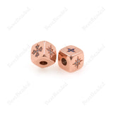 North Star Spacer Beads,Cube Dice Shape Charms,Cubic Zirconia Jewelry Findings 9x9mm
