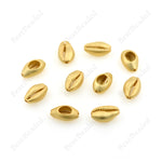 Matte Gold Seashell Spacer Beads,Gold Plated Cowrie Pendants for Unique Jewelry Making Accessory 10x16mm