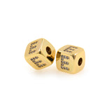Exquisite Micropavé Letter Square Beads-Jewelry Making Accessories    9x9mm