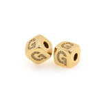 Exquisite Micropavé Letter Square Beads-Jewelry Making Accessories    9x9mm