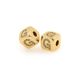Exquisite Micropavé Letter Square Beads-Jewelry Making Accessories    9x9mm