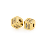 Exquisite Micropavé Letter Square Beads-Jewelry Making Accessories    9x9mm