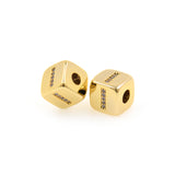 Exquisite Micropavé Letter Square Beads-Jewelry Making Accessories    9x9mm