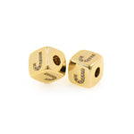 Exquisite Micropavé Letter Square Beads-Jewelry Making Accessories    9x9mm
