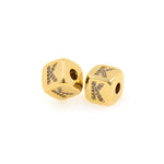 Exquisite Micropavé Letter Square Beads-Jewelry Making Accessories    9x9mm