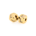 Exquisite Micropavé Letter Square Beads-Jewelry Making Accessories    9x9mm