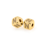 Exquisite Micropavé Letter Square Beads-Jewelry Making Accessories    9x9mm
