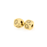 Exquisite Micropavé Letter Square Beads-Jewelry Making Accessories    9x9mm