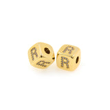 Exquisite Micropavé Letter Square Beads-Jewelry Making Accessories    9x9mm