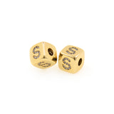 Exquisite Micropavé Letter Square Beads-Jewelry Making Accessories    9x9mm