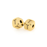 Exquisite Micropavé Letter Square Beads-Jewelry Making Accessories    9x9mm