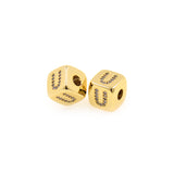 Exquisite Micropavé Letter Square Beads-Jewelry Making Accessories    9x9mm