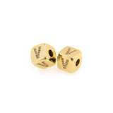 Exquisite Micropavé Letter Square Beads-Jewelry Making Accessories    9x9mm