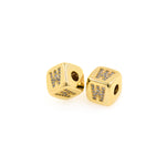 Exquisite Micropavé Letter Square Beads-Jewelry Making Accessories    9x9mm