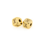 Exquisite Micropavé Letter Square Beads-Jewelry Making Accessories    9x9mm