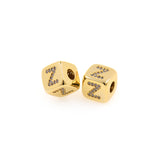 Exquisite Micropavé Letter Square Beads-Jewelry Making Accessories    9x9mm