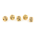Exquisite Micropavé Letter Square Beads-Jewelry Making Accessories    9x9mm