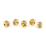 Exquisite Micropavé Letter Square Beads-Jewelry Making Accessories    9x9mm