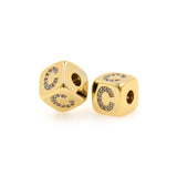 Exquisite Micropavé Letter Square Beads-Jewelry Making Accessories    9x9mm